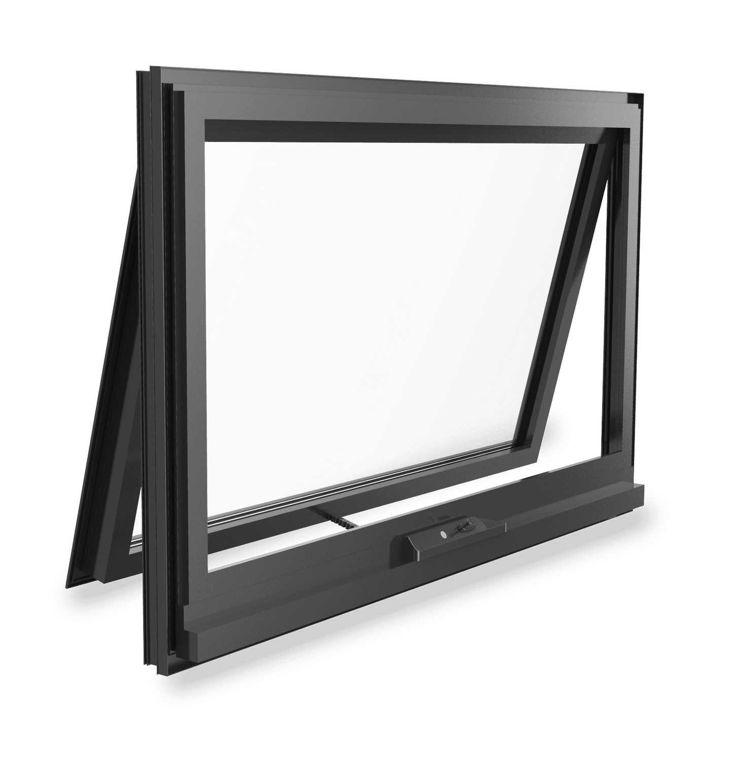 Awning Window 1245h x 1245w Double Glazed - BLACK COLOUR