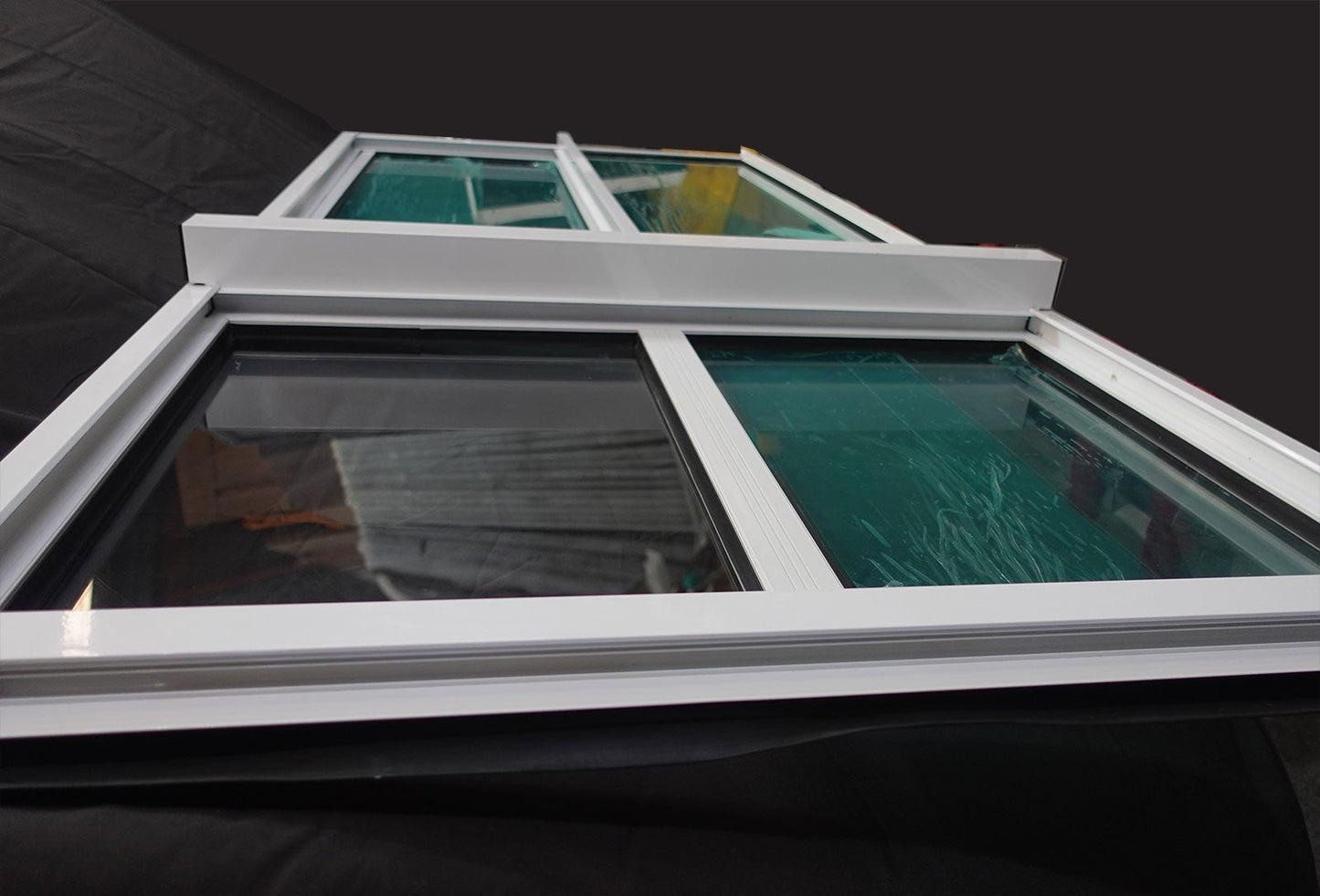 White Sliding Window 1800h x 1810w Single Glazed 5mm Clear Toughened