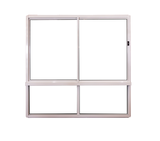 White Sliding Window 1800h x 1810w Single Glazed 5mm Clear Toughened
